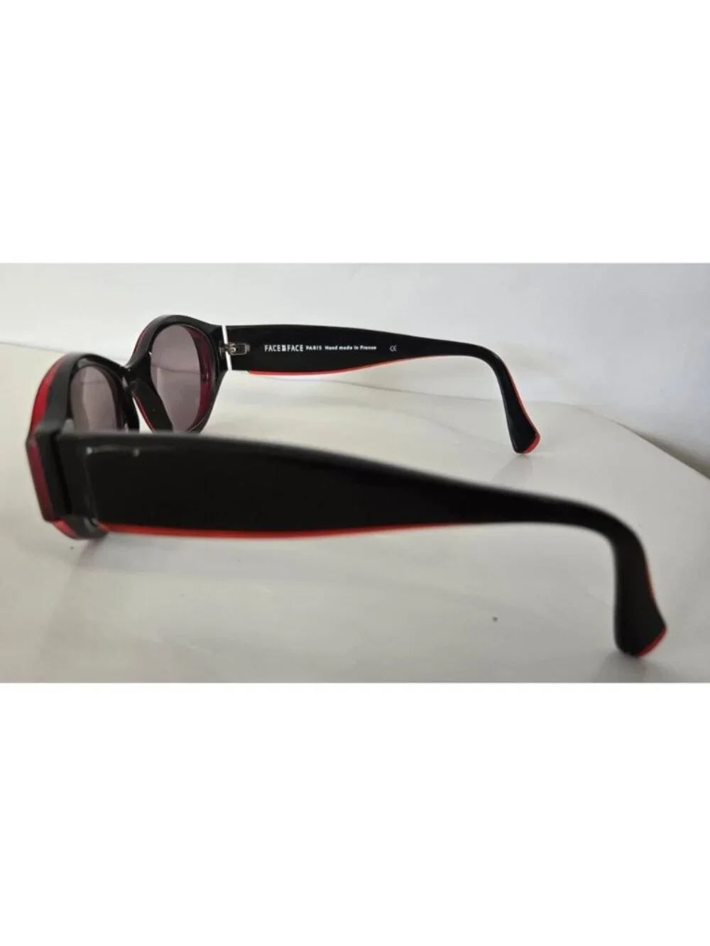Vintage Handcrafted In France Face a Face Samba Black And Red Rx Sunglasses